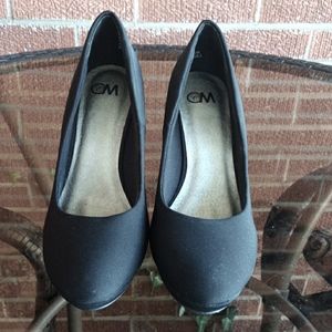 Black Fabric Chelsea Moreland 3.5" Heels